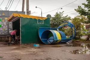 Последствия ливня на улице Московской &copy;&nbsp;Фото Дмитрия Пославского, Юга.ру