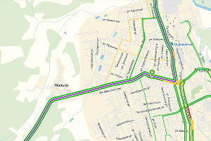 Апшеронск. На кольце повернуть направо, с улицы Исполкомской на Коммунистическую © Графика сервиса «Яндекс.Карты»