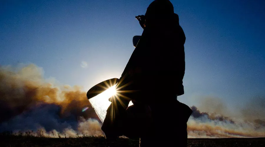 Могукоровка. Пятые сутки пожара &copy;&nbsp;Фото Каси Кульковой, группа &laquo;Добровольные пожарные Кубани&raquo;