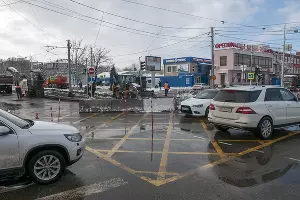 В Краснодаре начали строить трамвайную линию на улице Московской &copy;&nbsp;Фото Дмитрия Пославского, Юга.ру