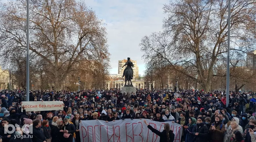 София Пилюкова на митинге 23 января в Краснодаре &copy;&nbsp;Фото Анастасии Щегловой, Юга.ру