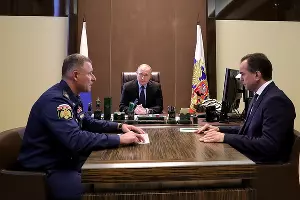 Евгений Зиничев, Владимир Путин и Вениамин Кондратьев &copy;&nbsp;Фото пресс-службы администрации Краснодарского края