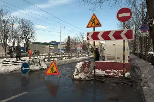 В Краснодаре начали строить трамвайную линию на улице Московской &copy;&nbsp;Фото Дмитрия Пославского, Юга.ру