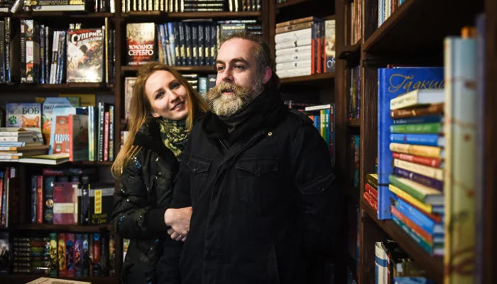 Татьяна Мадонова и Евгений Соколов, книжный магазин «Кот ученый» &copy;&nbsp;Фото Елены Синеок, Юга.ру