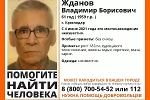 Ориентировка на Владимира Жданова &copy;&nbsp;Фото поискового отряда &laquo;Лиза Алерт&raquo;