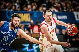 Матч квалификации Кубка мира Россия — Чехия, 3 декабря 2018. Виталий Фридзон &copy;&nbsp;Фото с сайта www.fiba.basketball