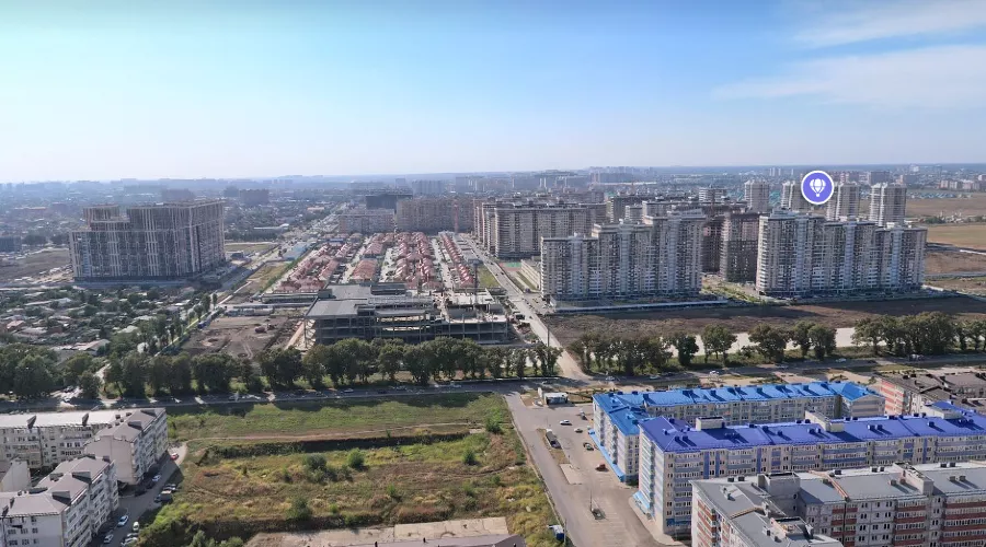 Панорама поселка Российского. Яндекс.Карты   &copy;&nbsp;https://yandex.ru/maps/35/krasnodar/search