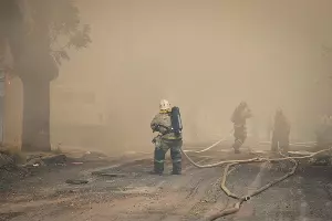 Пожар в Ростове-на-Дону &copy;&nbsp;Фото пресс-службы администрации Ростова-на-Дону