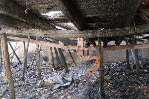 Сгоревшее здание на улице Гимназической, 72 в Краснодаре © Фото пресс-службы администрации Краснодара