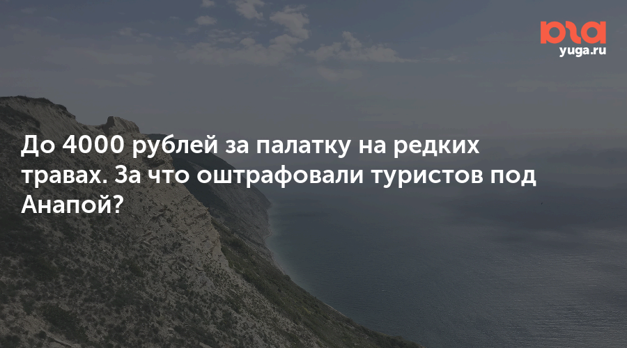 До 4000 рублей за палатку на редких травах. За что оштрафовали туристов под Анапой?
