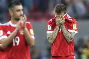 Сборная России по футболу. Александр Самедов и Федор Смолов  &copy;&nbsp;Фото с сайта rfs.ru