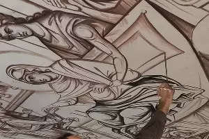 Роман Мартыненко за работой &copy;&nbsp;Фото из архива Романа Мартыненко