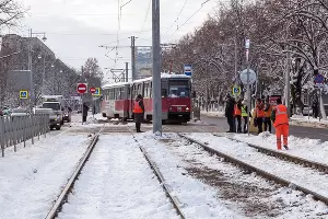 В Краснодаре начали строить трамвайную линию на улице Московской &copy;&nbsp;Фото Дмитрия Пославского, Юга.ру