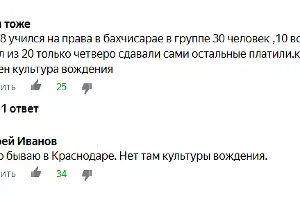 Мнения о водителях Кубани &copy;&nbsp;Скриншот со странички &laquo;Кубань на колесах&raquo;