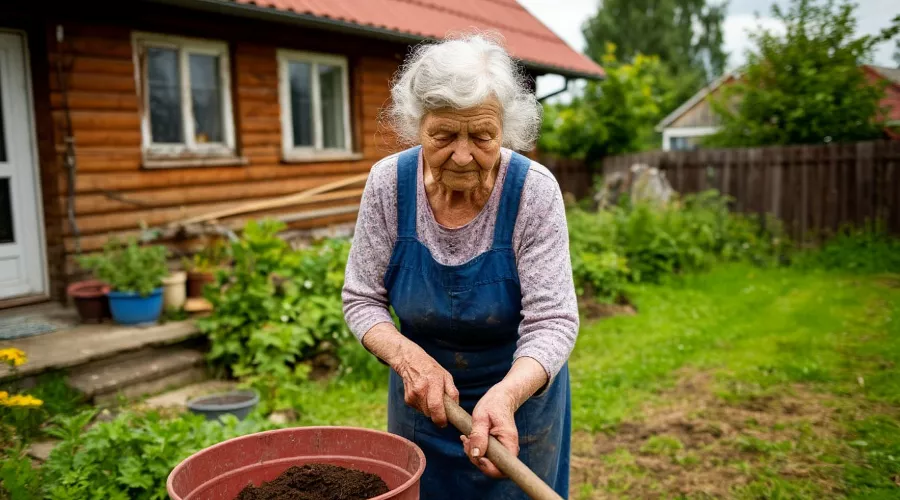 пенсионерка на даче &copy;&nbsp;Сгенерировано с помощью нейросети shedevrum