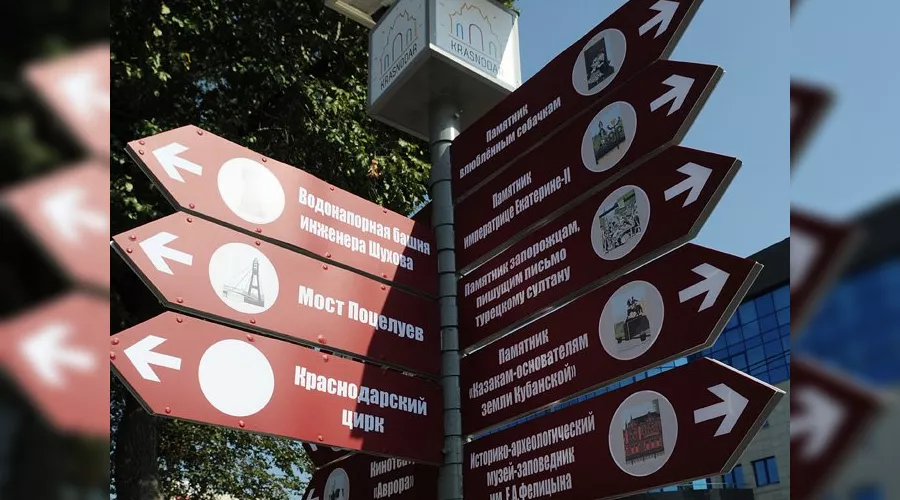 Указатель достопримечательностей Краснодара &copy;&nbsp;Елена Синеок, ЮГА.ру