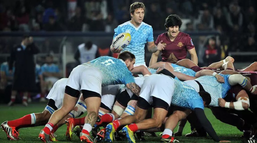 Матч чемпионата Европы Россия — Грузия &copy;&nbsp;Фото из аккаунта в Twitter, twitter.com/GEORGIARUGBY