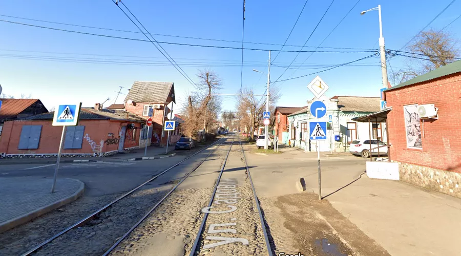 Угол улиц Садовой и Длинной в Краснодаре &copy;&nbsp;Скриншот сайта Google.com/maps