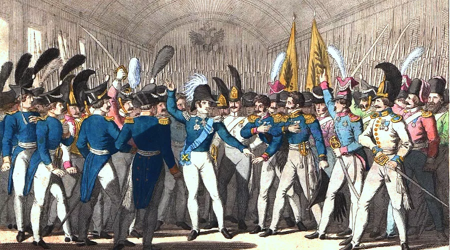 Николай I объявляет своей гвардии о восстании в Польше, 1830 год &copy;&nbsp;Изображение является общественным достоянием