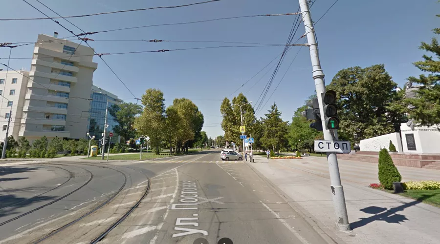 Улица Постовая будет частично перекрыта до 31 августа на отрезке от Захарова до Октябрьской &copy;&nbsp;Скриншот сайта Google.com/maps