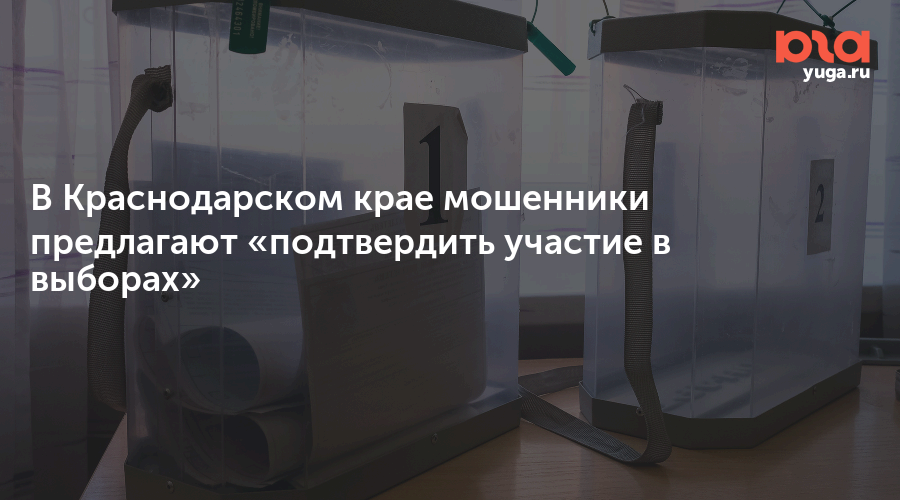 В Краснодарском крае мошенники предлагают «подтвердить участие в выборах»