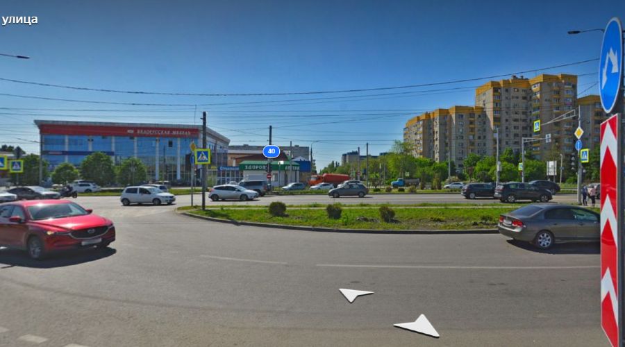 Пересечение улиц Кореновской и Дзержинского © Скриншот страницы сервиса «Яндекс Карты», 2021 год