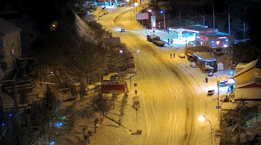 Снегопад в Сочи © Снимки с веб-камер