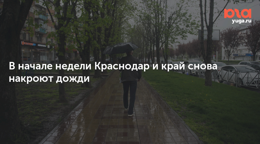 В начале недели Краснодар и край снова накроют дожди