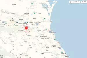 Эпицентр землетрясения в Чечне &copy;&nbsp;Скриншот с сайта &laquo;Яндекс. Карты&raquo;