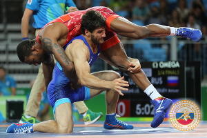 Аниуар Гедуев и Джордан Барроуз © Фото с официального сайта Федерации спортивной борьбы России, wrestrus.ru