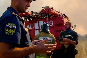 Пятые сутки пожара в Могукоровке © Фото Каси Кульковой, группа «Добровольные пожарные Кубани»