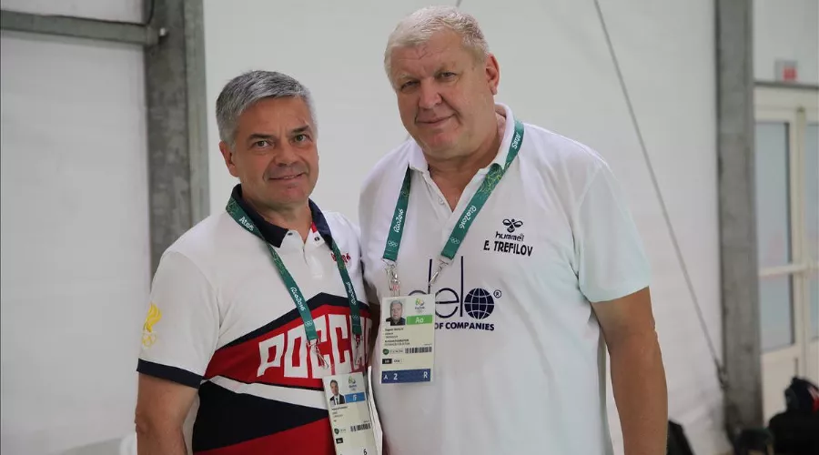 Сергей Шишкарев и Евгений Трефилов &copy;&nbsp;Фото с официального сайта Федерации гандбола России, rushandball.ru