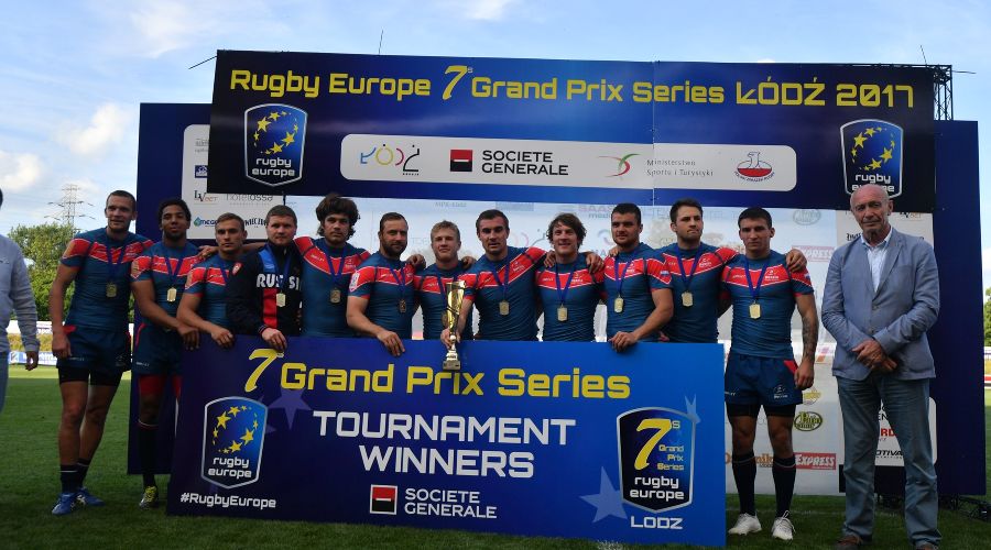 Сборная России по регби-7 стала победителем этапа чемпионата Европы в Лодзи © Фото из аккаунта чемпионата Европы по регби-7 в Twitter, twitter.com/rugby_europe