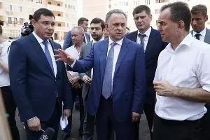 Евгений Первышов, Виталий Мутко и Вениамин Кондратьев &copy;&nbsp;Фото пресс-службы администрации Краснодарского края