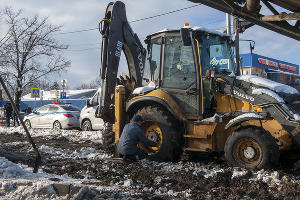 В Краснодаре начали строить трамвайную линию на улице Московской &copy;&nbsp;Фото Дмитрия Пославского, Юга.ру