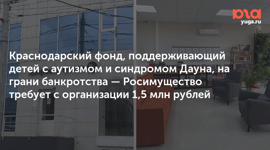 Краснодарский фонд, поддерживающий детей с аутизмом и синдромом Дауна, на грани банкротства — Росимущество требует с организации 1,5 млн рублей