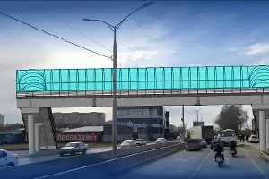 Проект надземного пешеходного перехода между Новознаменским и Комсомольским &copy;&nbsp;Фото пресс-службы администрации Краснодара