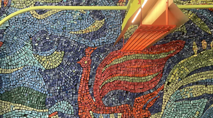 Советская мозаика в кафе Kpop &copy;&nbsp;Фото Динара Бурангулова