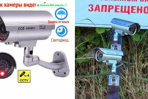 Камера-муляж и камера с пляжа в Дагомысе &copy;&nbsp;Скриншот товара Ozon и скриншот фото из телеграм-канала &laquo;Типичный Сочи&raquo;