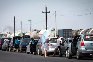 30-часовая пробка на переправе в Крым &copy;&nbsp;Влад Александров, ЮГА.ру
