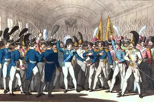 Николай I объявляет своей гвардии о восстании в Польше, 1830 год &copy;&nbsp;Изображение является общественным достоянием