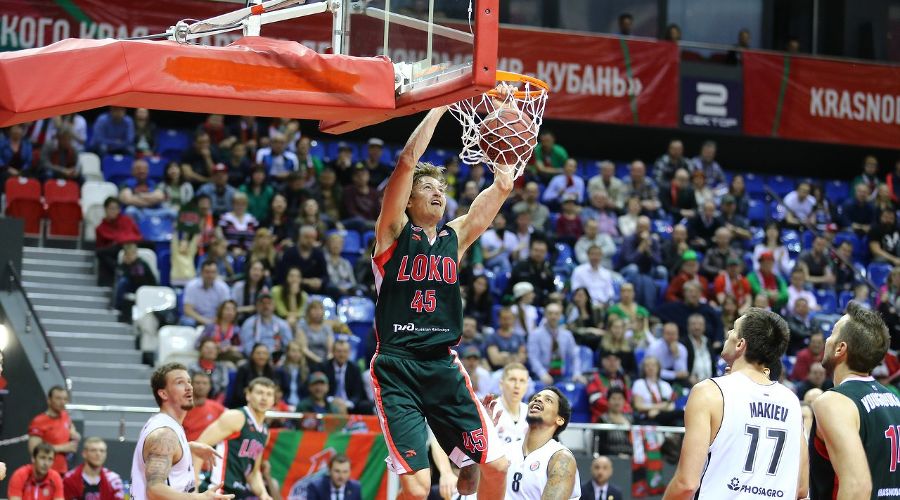 Матч Единой лиги ВТБ «Локомотив-Кубань» — «Автодор». Райан Брокхофф © Фото пресс-службы ПБК «Локомотив-Кубань»