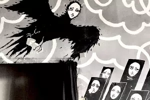 Работа Sad Face, посвященная погибшим от наводнения в Крымском районе &copy;&nbsp;Фото Степана Субботина