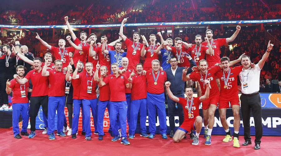Мужская сборная России по волейболу выиграла чемпионат Европы &copy;&nbsp;Фото пресс-службы Всероссийской федерации волейбола