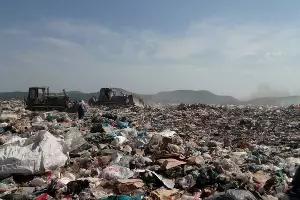 Мусорный полигон в хуторе Копанском &copy;&nbsp;Фото пресс-службы ГУ МЧС России по Краснодарскому краю