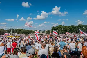 Протестный митинг против Лукашенко 16 августа 2020 года. Минск, Беларусь &copy;&nbsp;Фото Homoatrox, wkipedia.org