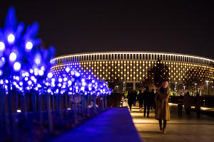 Парк «Краснодар»  с новогодней подсветкой © Фото Елены Синеок, Юга.ру