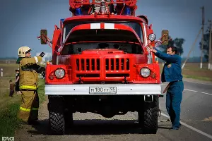 Пожар &copy;&nbsp;Фото Елены Синеок, Юга.ру