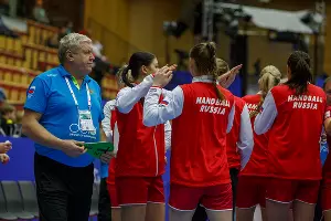 Евгений Трефилов и сборная России по гандболу &copy;&nbsp;Фото с официального сайта Федерации гандбола России