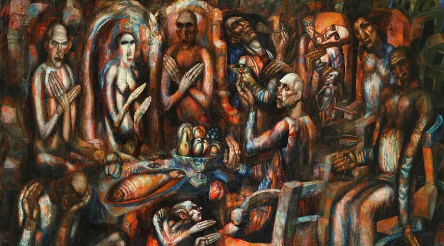 «Пир королей», Павел Филонов, 1913 год, Государственный Русский музей &copy;&nbsp;Изображение находится в общественном достоянии